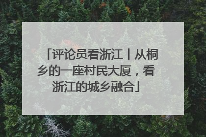 评论员看浙江丨从桐乡的一座村民大厦，看浙江的城乡融合