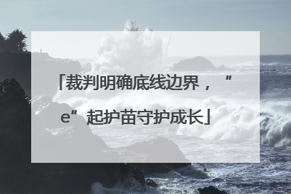 裁判明确底线边界，“e”起护苗守护成长