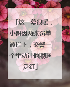 这一幕很暖，小哥因两张罚单被拦下，交警一个举动让他眼眶泛红