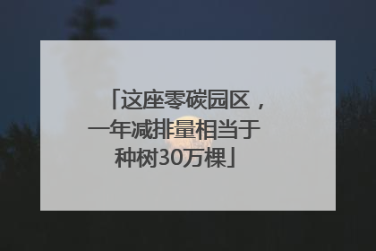 这座零碳园区，一年减排量相当于种树30万棵