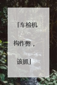 车检机构作弊，该抓