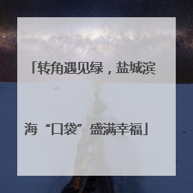 转角遇见绿，盐城滨海“口袋”盛满幸福