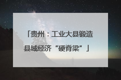 贵州：工业大县锻造县域经济“硬脊梁”