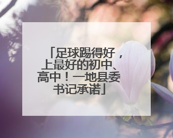 足球踢得好，上最好的初中、高中！一地县委书记承诺