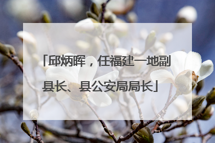 邱炳晖，任福建一地副县长、县公安局局长