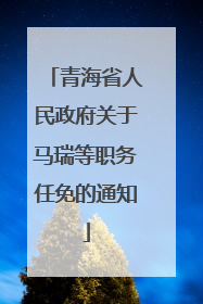 青海省人民政府关于马瑞等职务任免的通知