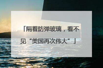 隔着防弹玻璃，看不见“美国再次伟大”