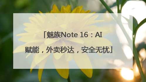 魅族Note 16：AI赋能，外卖秒达，安全无忧