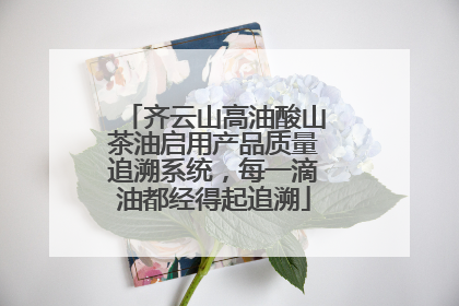 齐云山高油酸山茶油启用产品质量追溯系统，每一滴油都经得起追溯