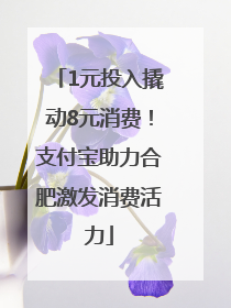 1元投入撬动8元消费！支付宝助力合肥激发消费活力