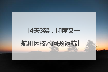 4天3架，印度又一航班因技术问题返航
