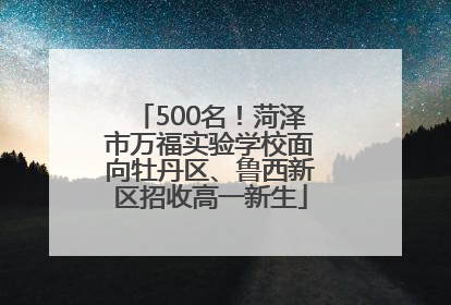 500名！菏泽市万福实验学校面向牡丹区、鲁西新区招收高一新生