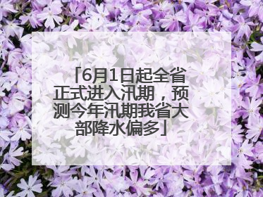 6月1日起全省正式进入汛期，预测今年汛期我省大部降水偏多