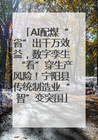 AI配煤“省”出千万效益，数字孪生“看”穿生产风险！宁阳县传统制造业“智”变突围